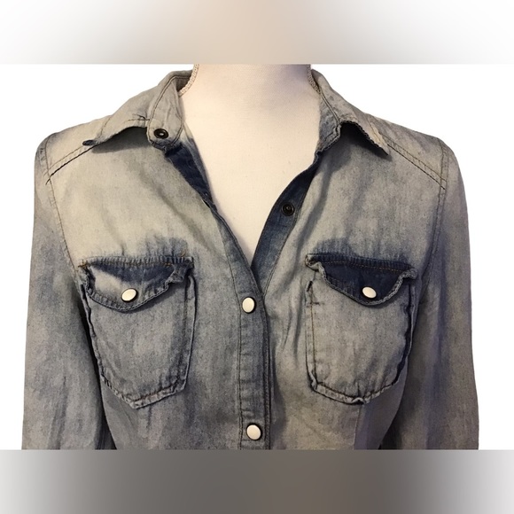 RED Snap acid washed western style button down shirt size Medium - Picture 5 of 9